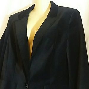 Anne Klein Black Velvet Lined Blazer Jacket